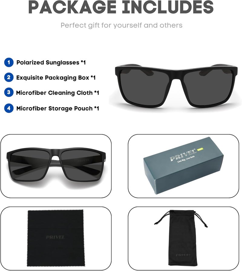 PRIVEL XXL Size Extra Large 159MM Sport Polarized Sunglasses for Big Wide Heads Men TR90 Outdoor Cycling Running Fishing - Image 5